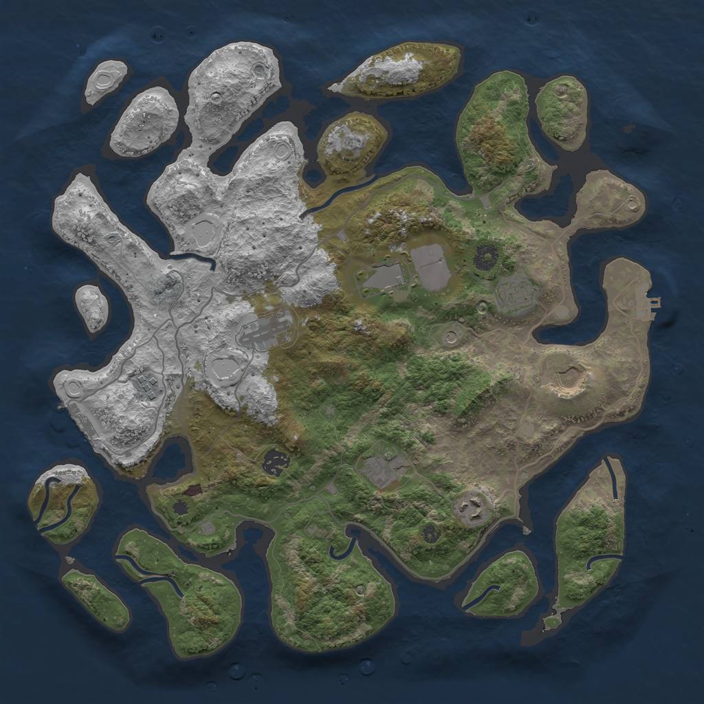 Rust Map: Procedural Map, Size: 4000, Seed: 59182614, 16 Monuments