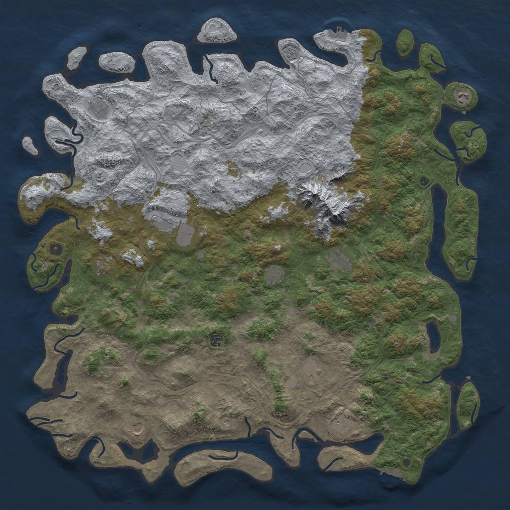 Rust Map: Procedural Map, Size: 6000, Seed: 686243366, 18 Monuments