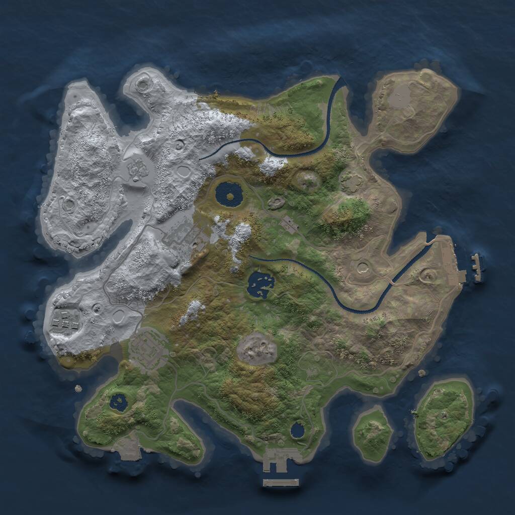 Rust Map: Procedural Map, Size: 2900, Seed: 3072, 10 Monuments