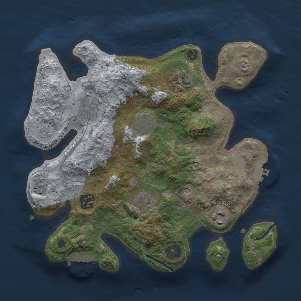 Rust Map: Procedural Map, Size: 2900, Seed: 3072, 14 Monuments