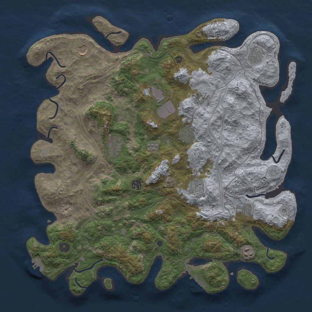 Rust Map: Procedural Map, Size: 4500, Seed: 8102021, 18 Monuments
