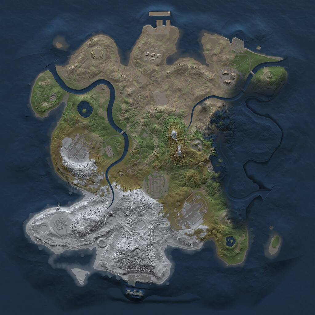 Rust Map: Procedural Map, Size: 3000, Seed: 5341010, 11 Monuments