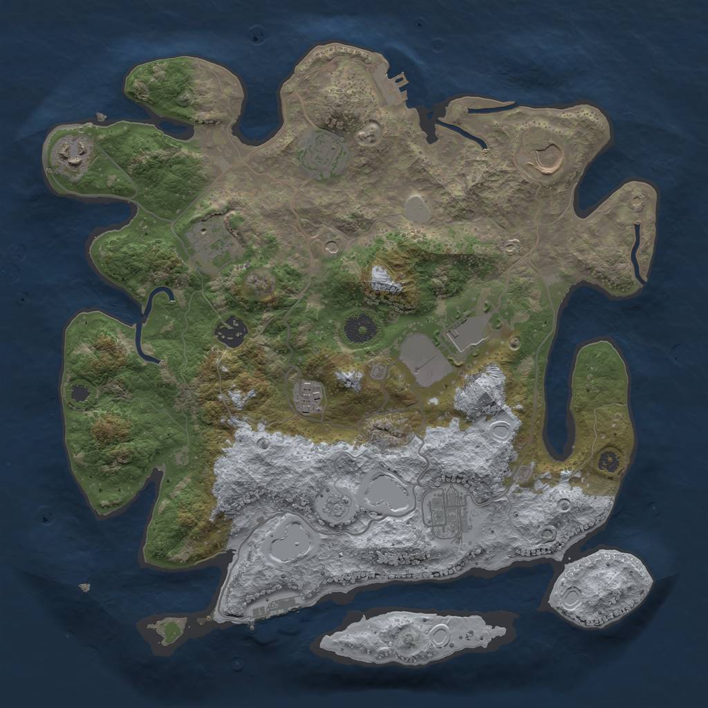 Rust Map: Procedural Map, Size: 3500, Seed: 21170, 15 Monuments