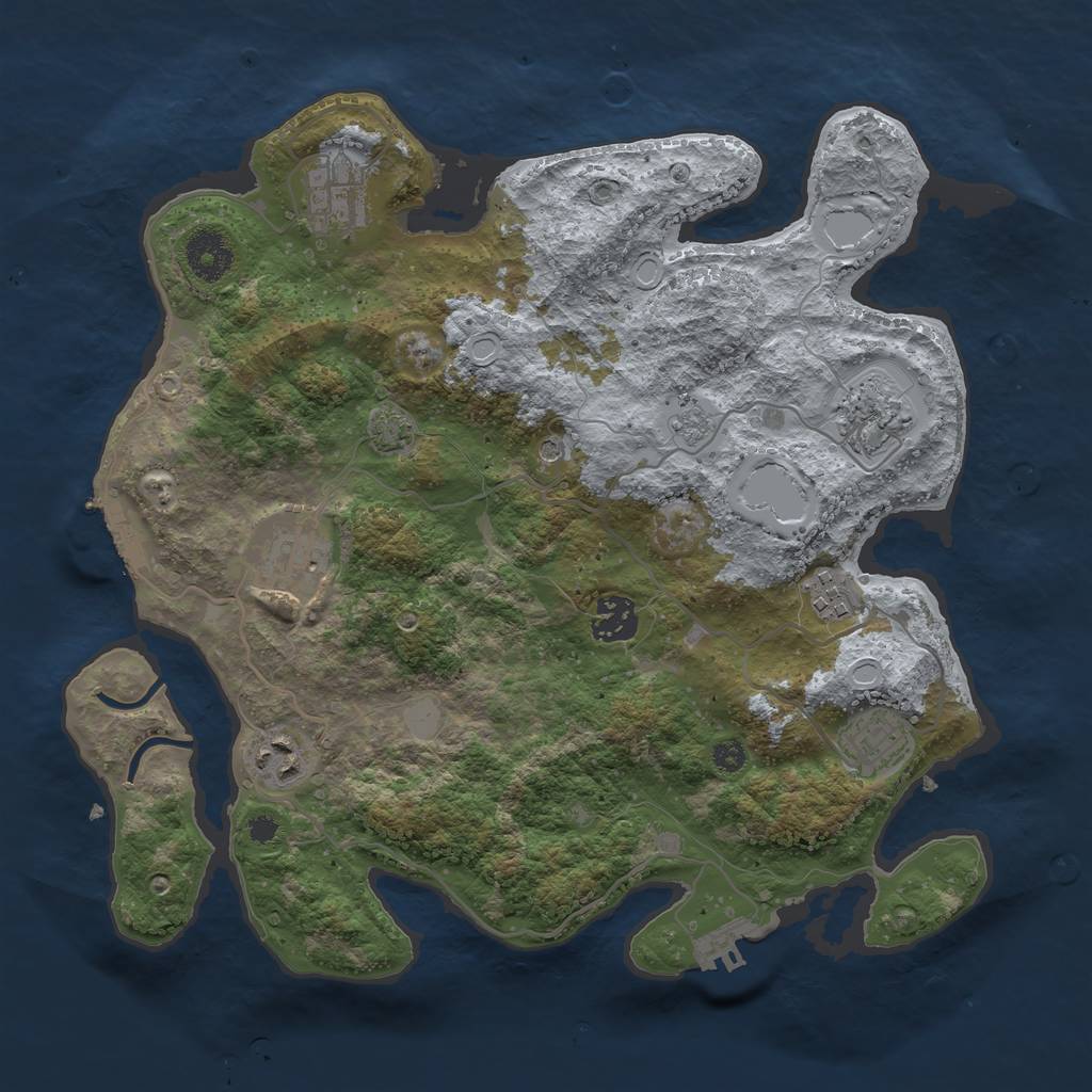 Rust Map: Procedural Map, Size: 3400, Seed: 776, 15 Monuments