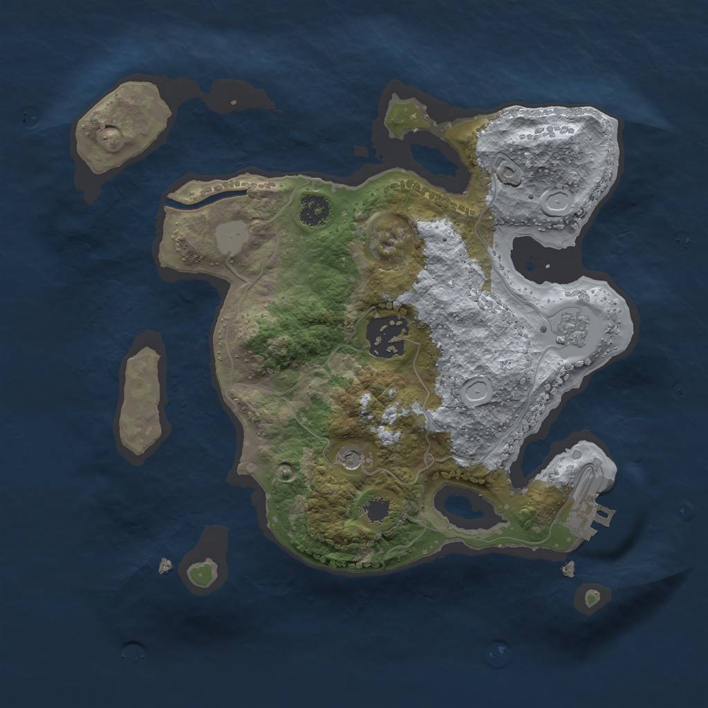 Rust Map: Procedural Map, Size: 2400, Seed: 2054689762, 7 Monuments