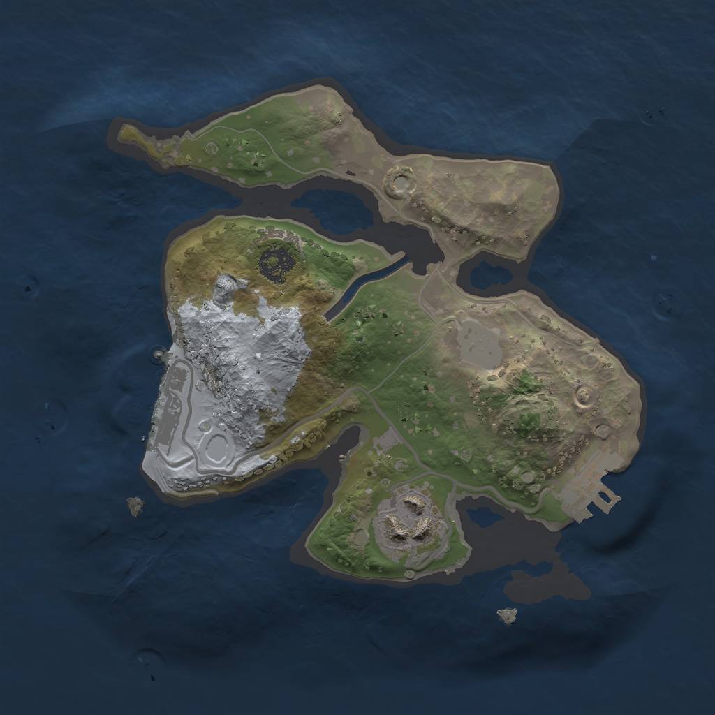 Rust Map: Procedural Map, Size: 2000, Seed: 54613, 6 Monuments