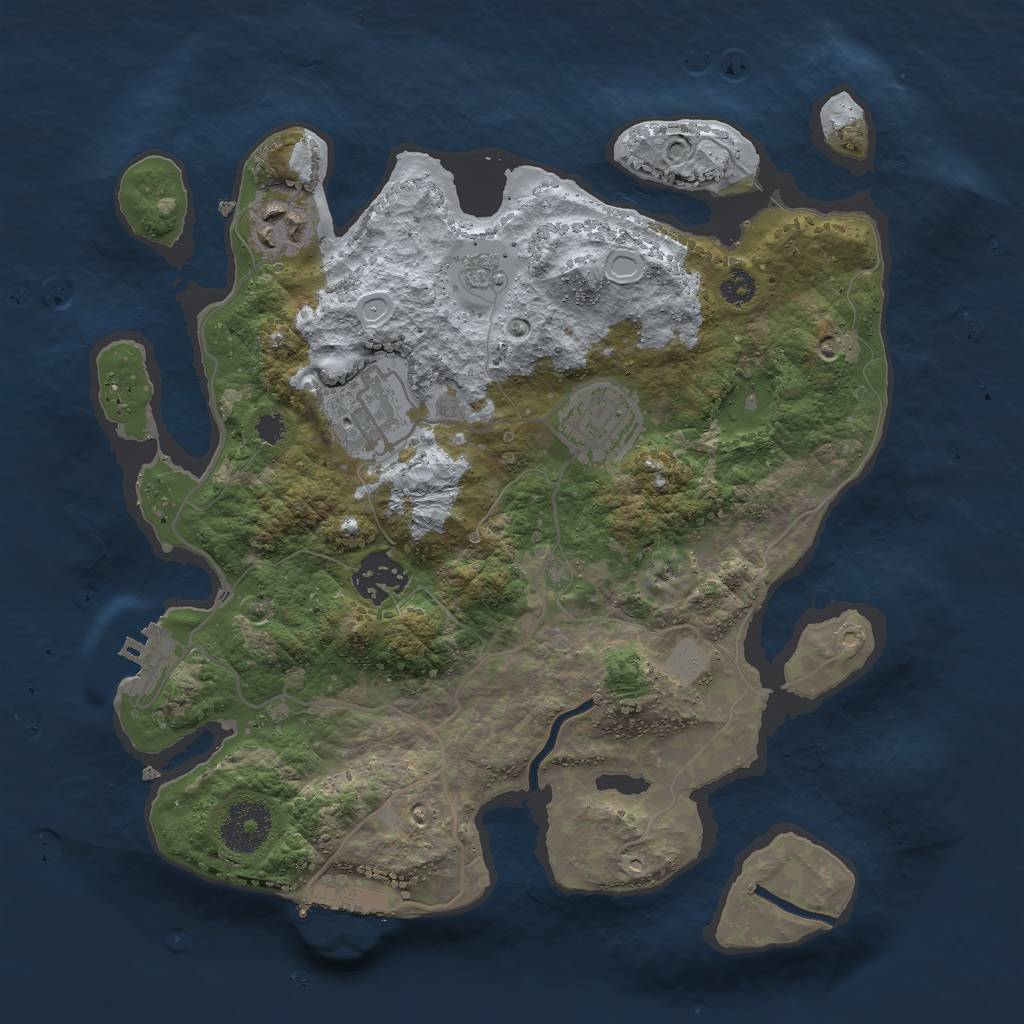 Rust Map: Procedural Map, Size: 3000, Seed: 211642145, 10 Monuments