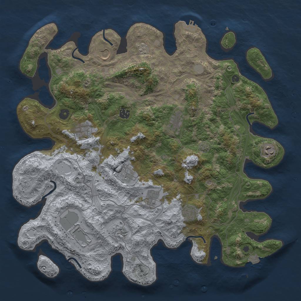 Rust Map: Procedural Map, Size: 4250, Seed: 1102225311, 18 Monuments