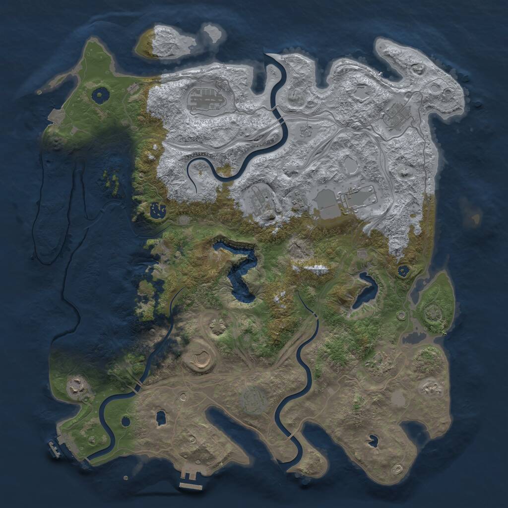 Rust Map: Procedural Map, Size: 4500, Seed: 7476996, 16 Monuments