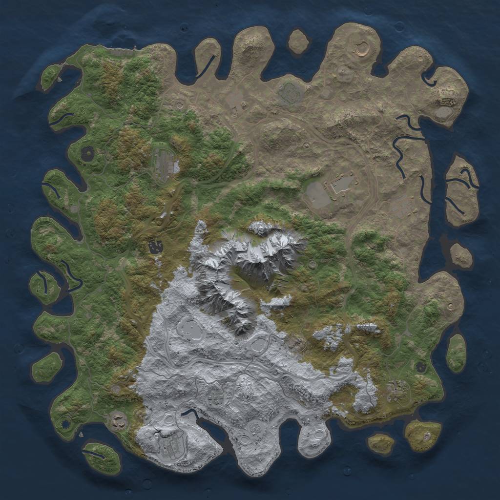 Rust Map: Procedural Map, Size: 5000, Seed: 11102021, 17 Monuments