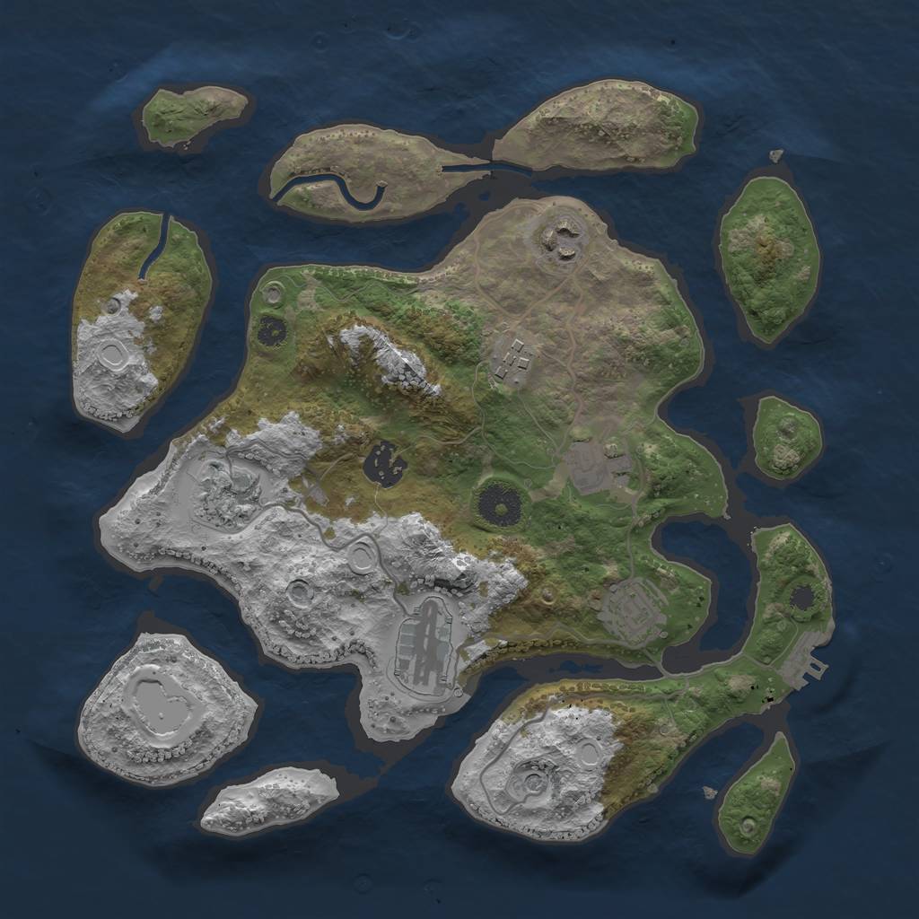 Rust Map: Procedural Map, Size: 3250, Seed: 60, 14 Monuments