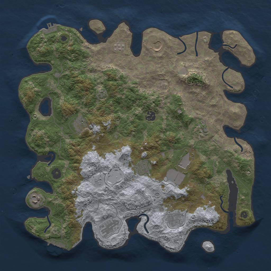 Rust Map: Procedural Map, Size: 4000, Seed: 17767, 18 Monuments