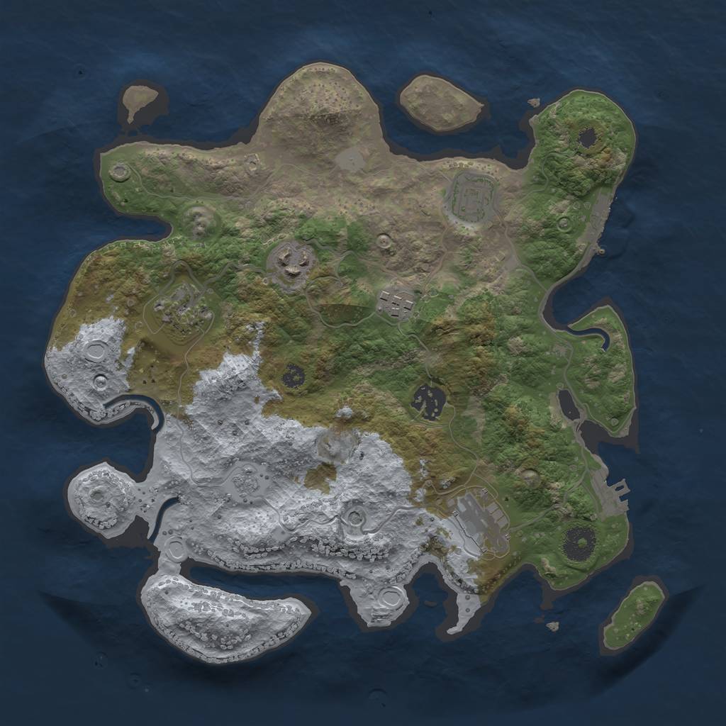 Rust Map: Procedural Map, Size: 3200, Seed: 24730, 13 Monuments