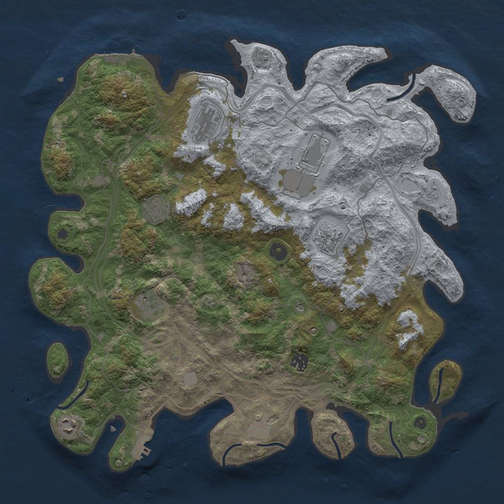 Rust Map: Procedural Map, Size: 4250, Seed: 51096712, 16 Monuments