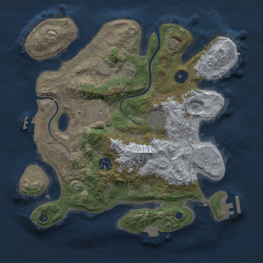 Rust Map: Procedural Map, Size: 3000, Seed: 526960614, 9 Monuments