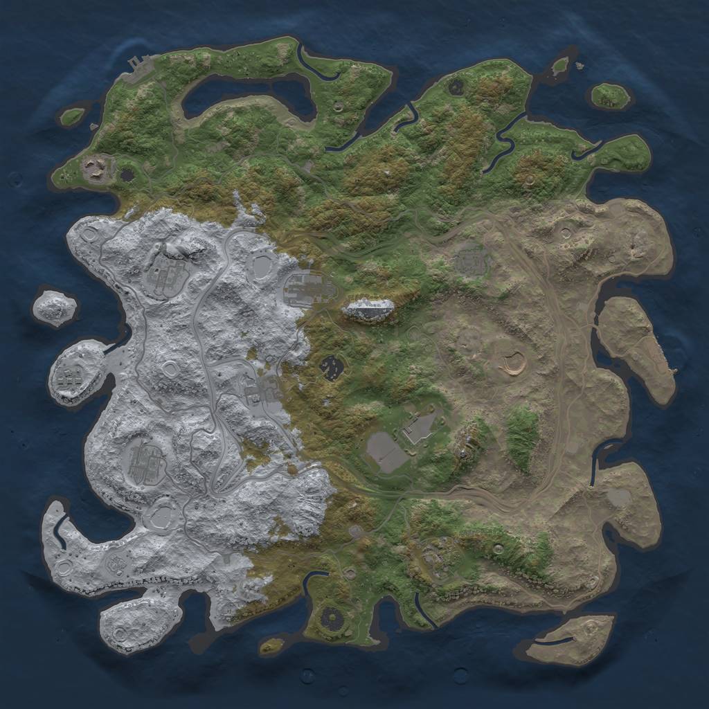 Rust Map: Procedural Map, Size: 4500, Seed: 392021, 18 Monuments