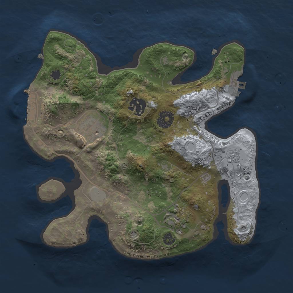 Rust Map: Procedural Map, Size: 2500, Seed: 10111021, 9 Monuments