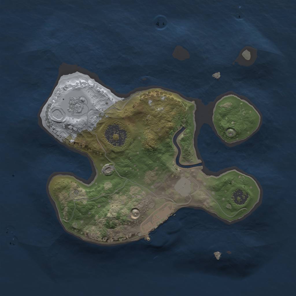 Rust Map: Procedural Map, Size: 2000, Seed: 721917, 5 Monuments