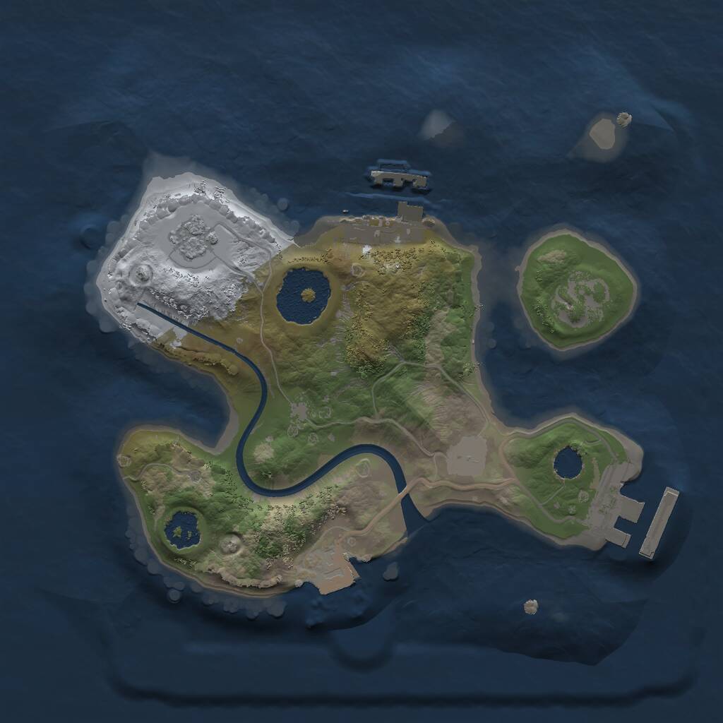 Rust Map: Procedural Map, Size: 2000, Seed: 721917, 4 Monuments