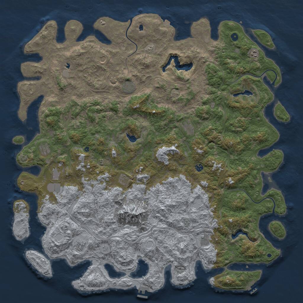 Rust Map: Procedural Map, Size: 6000, Seed: 532344, 17 Monuments