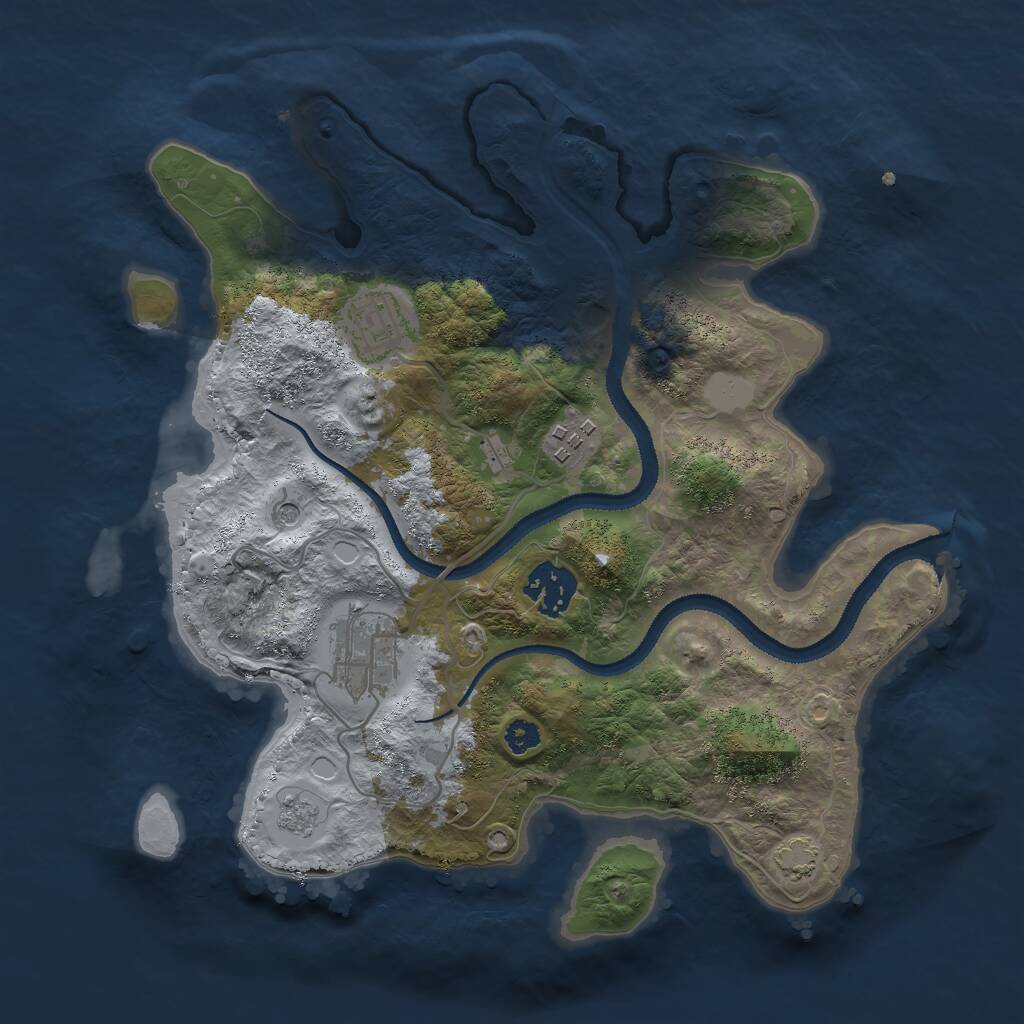 Rust Map: Procedural Map, Size: 3000, Seed: 688210, 8 Monuments