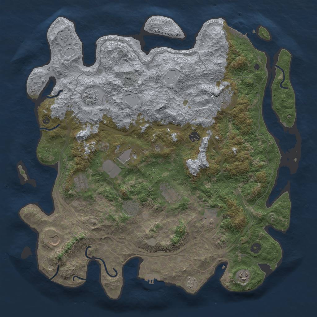 Rust Map: Procedural Map, Size: 4500, Seed: 111021, 18 Monuments