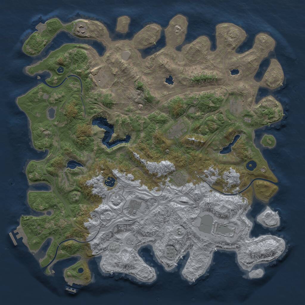 Rust Map: Procedural Map, Size: 4500, Seed: 21110, 15 Monuments