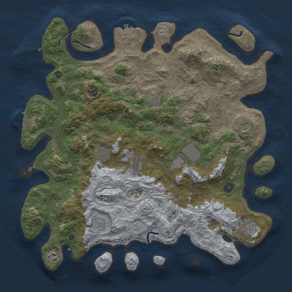 Rust Map: Procedural Map, Size: 4300, Seed: 470298622, 18 Monuments
