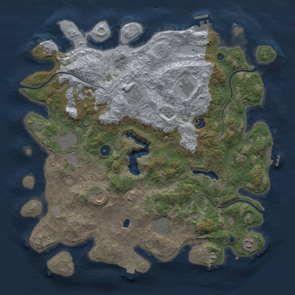 Rust Map: Procedural Map, Size: 4200, Seed: 7600, 15 Monuments
