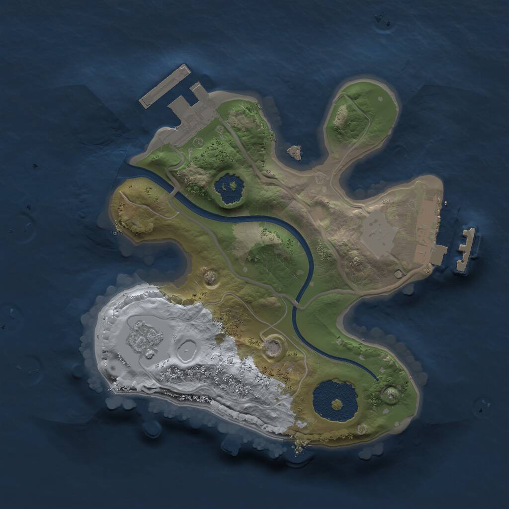 Rust Map: Procedural Map, Size: 1750, Seed: 696342, 4 Monuments