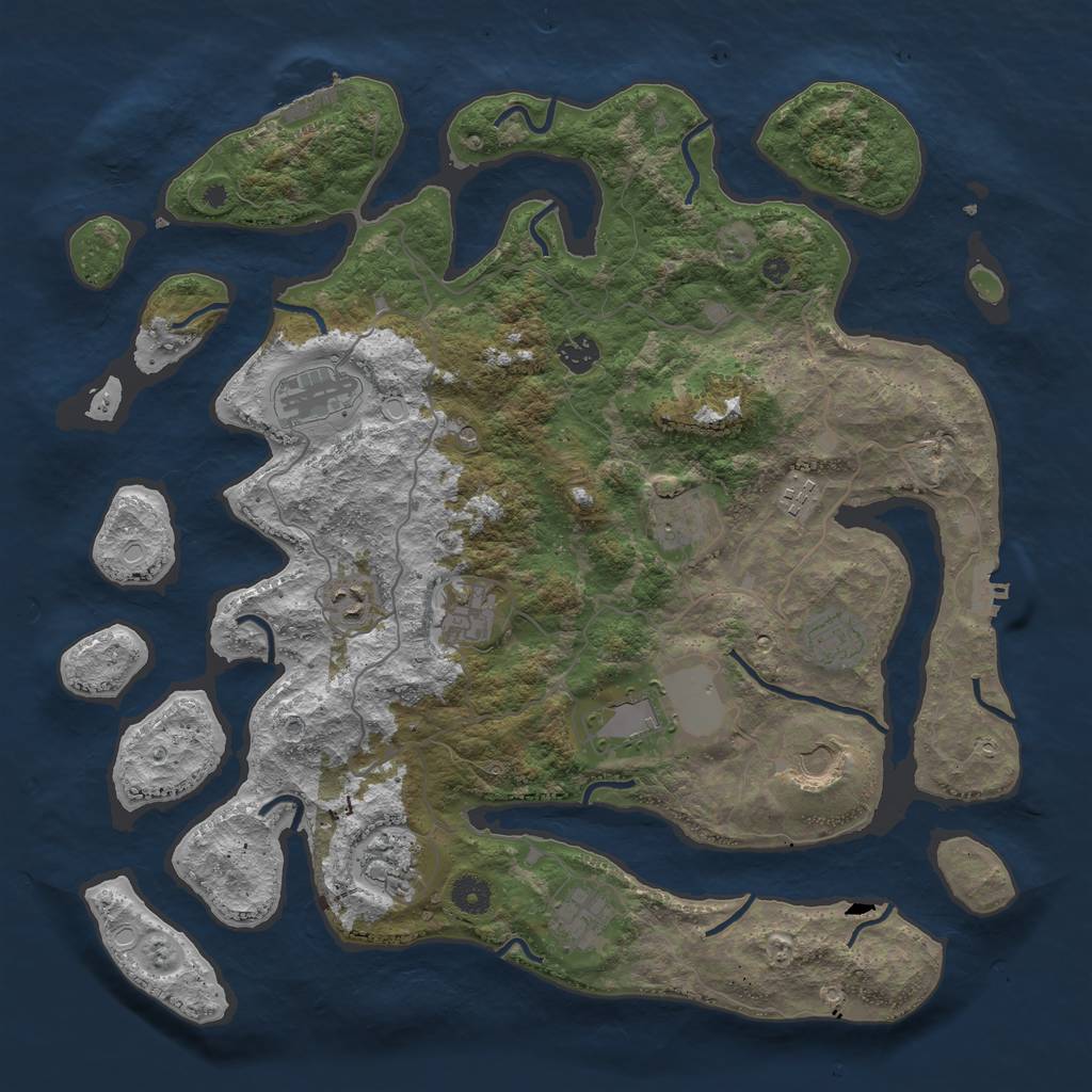 Rust Map: Procedural Map, Size: 4200, Seed: 2100200156, 19 Monuments