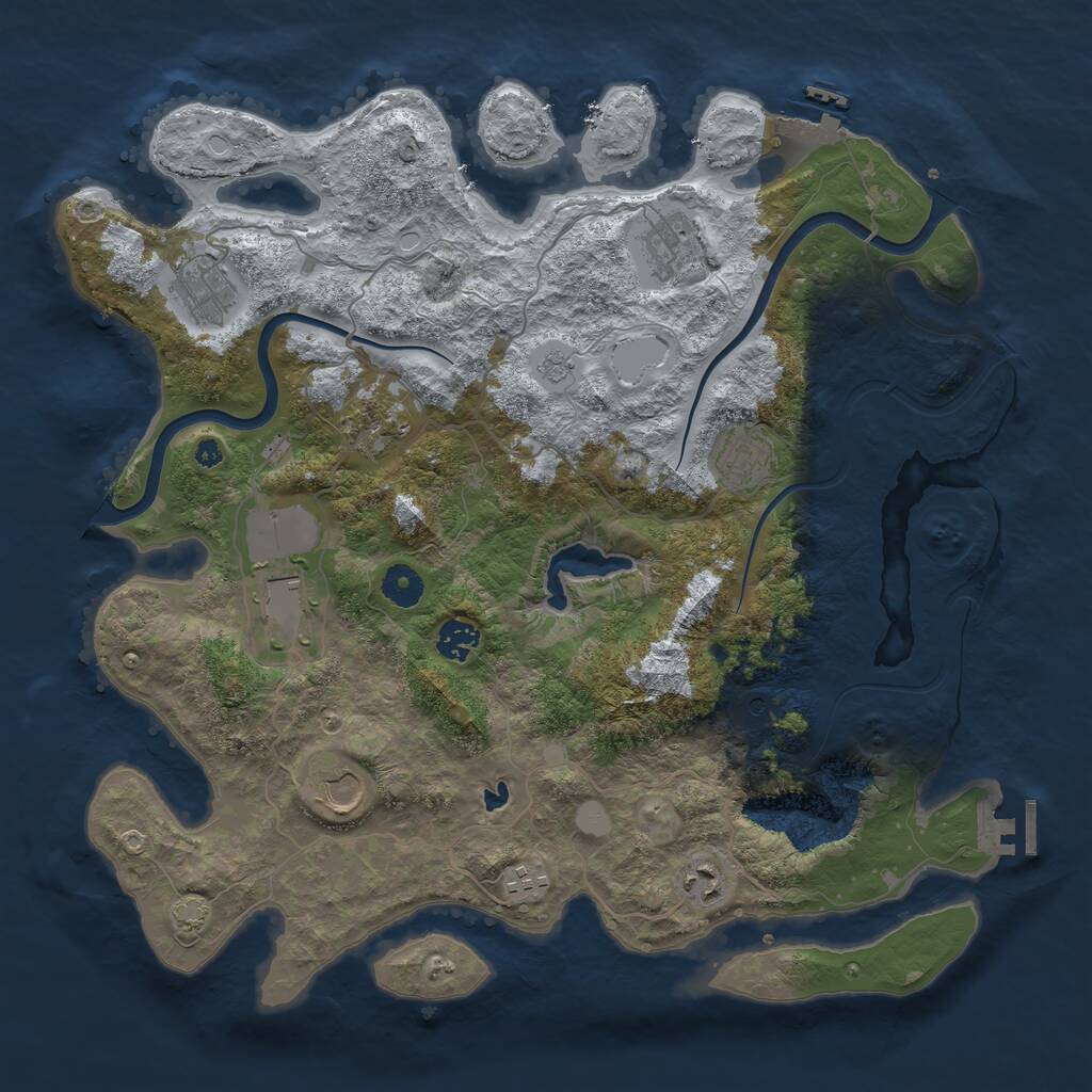 Rust Map: Procedural Map, Size: 4000, Seed: 1842456075, 15 Monuments