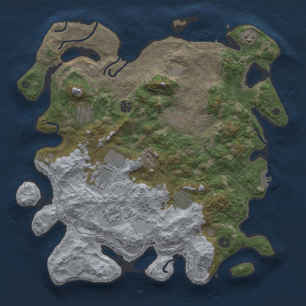 Rust Map: Procedural Map, Size: 4000, Seed: 1834258241, 15 Monuments