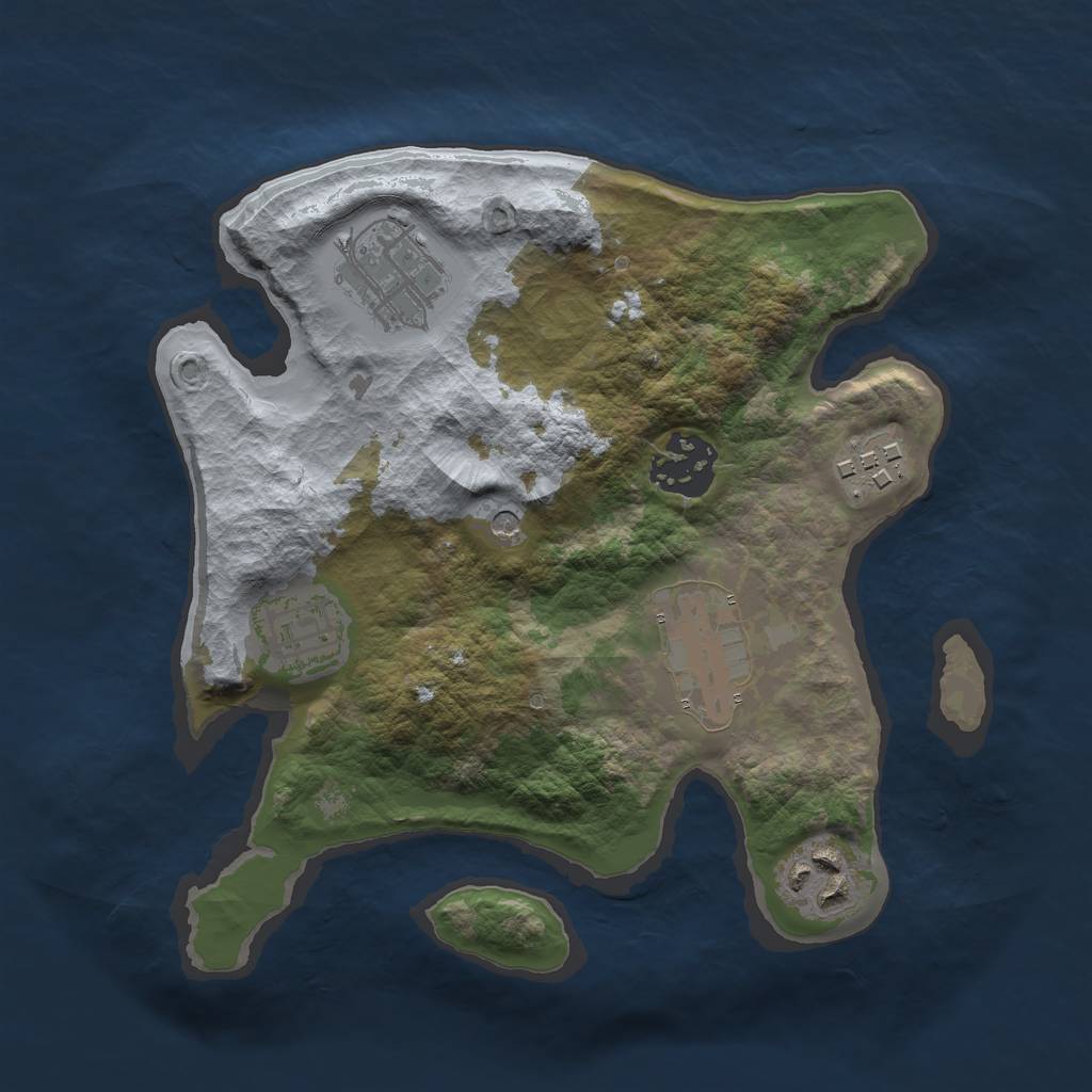 Rust Map: Barren, Size: 2500, Seed: 85, 9 Monuments