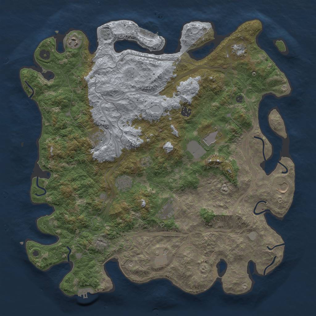Rust Map: Procedural Map, Size: 4500, Seed: 10079557, 17 Monuments
