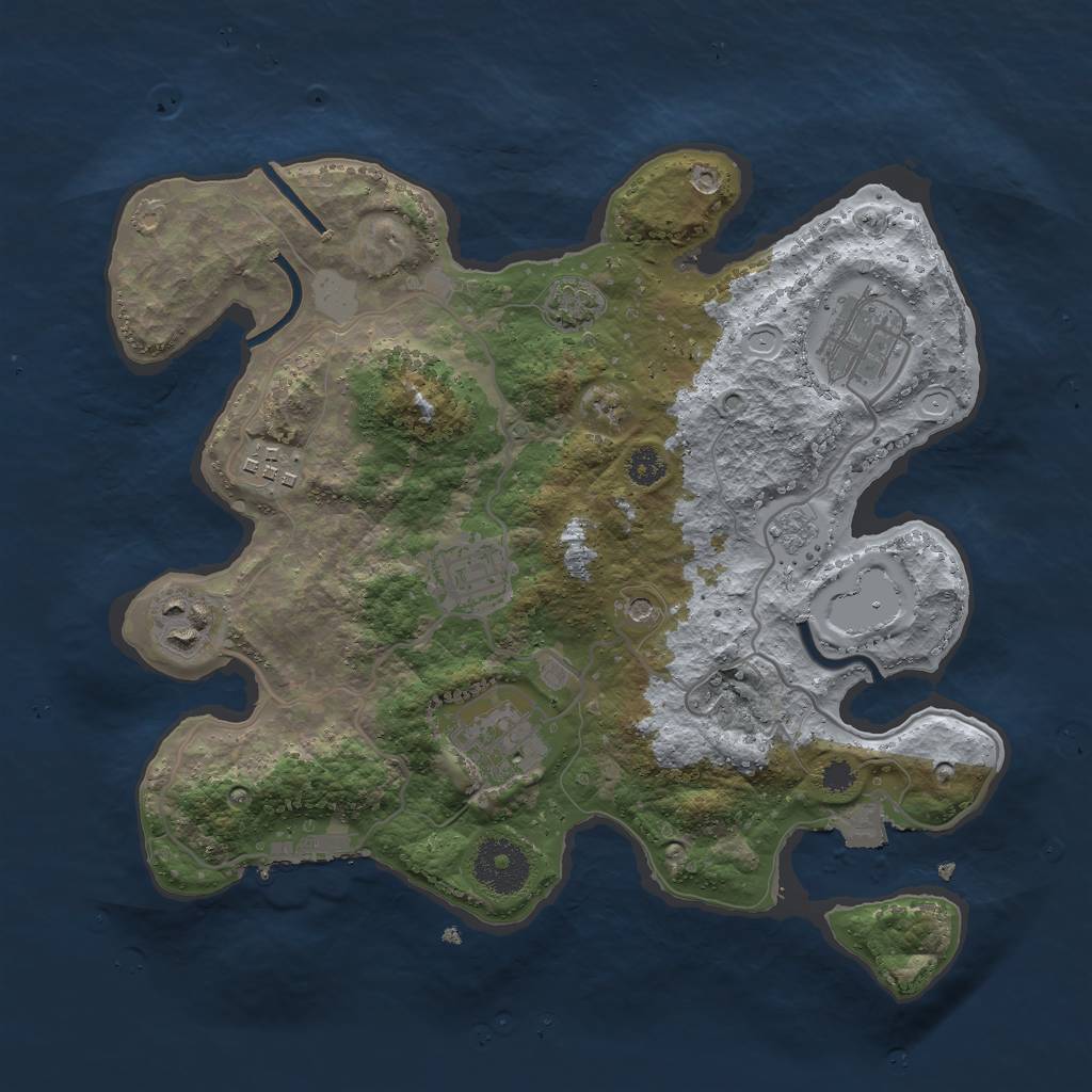 Rust Map: Procedural Map, Size: 3000, Seed: 711217768, 12 Monuments