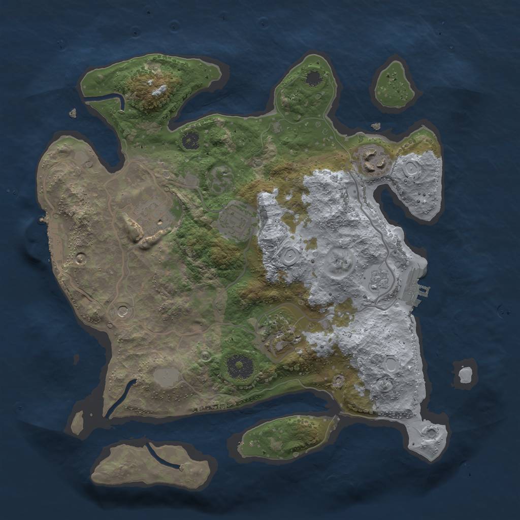 Rust Map: Procedural Map, Size: 3000, Seed: 694202169, 11 Monuments