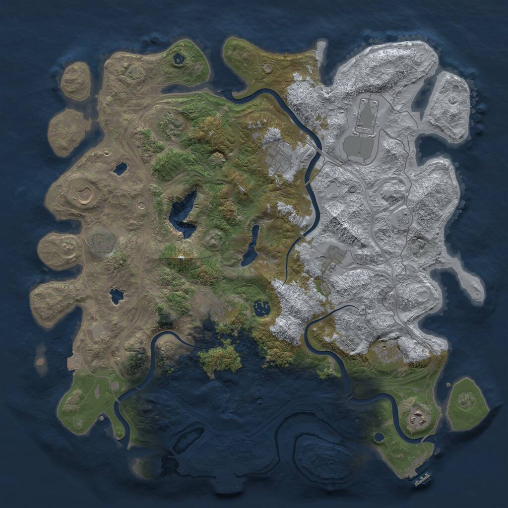 Rust Map: Procedural Map, Size: 4500, Seed: 116743455, 17 Monuments