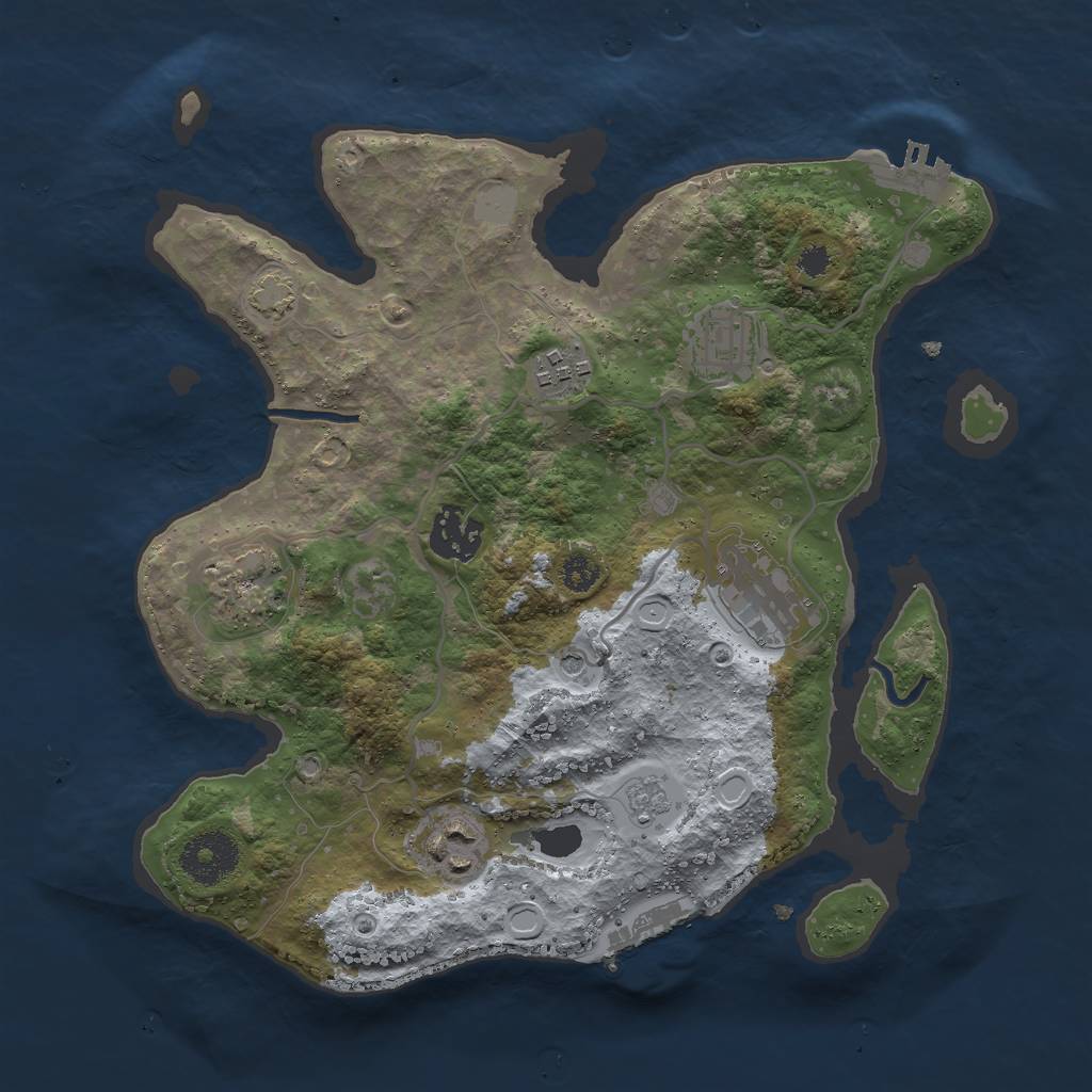 Rust Map: Procedural Map, Size: 3000, Seed: 1511906923, 14 Monuments