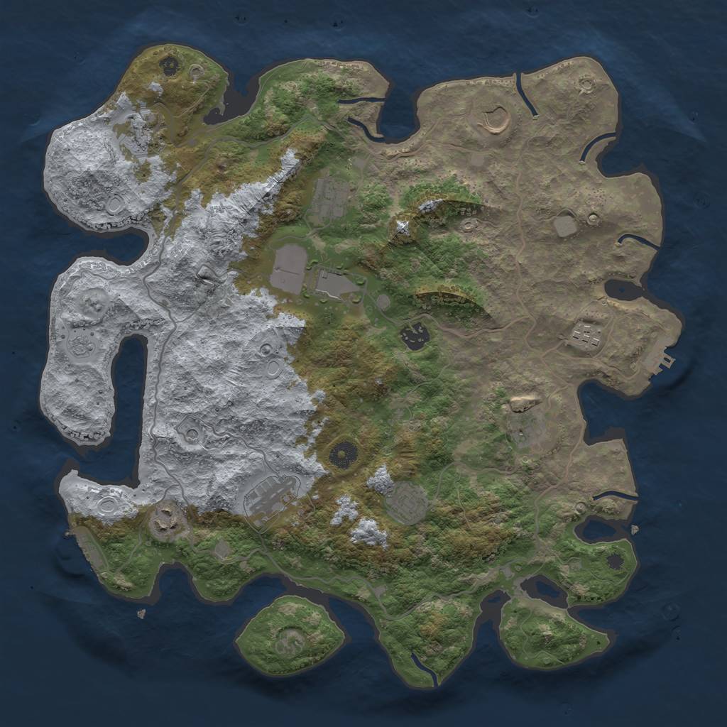 Rust Map: Procedural Map, Size: 4000, Seed: 40056201, 17 Monuments