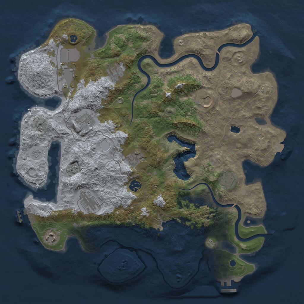 Rust Map: Procedural Map, Size: 4000, Seed: 40056201, 16 Monuments