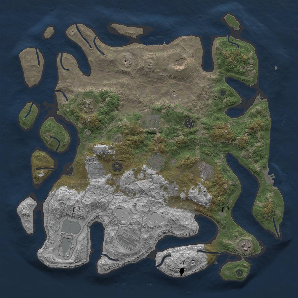 Rust Map: Procedural Map, Size: 4250, Seed: 512256, 19 Monuments