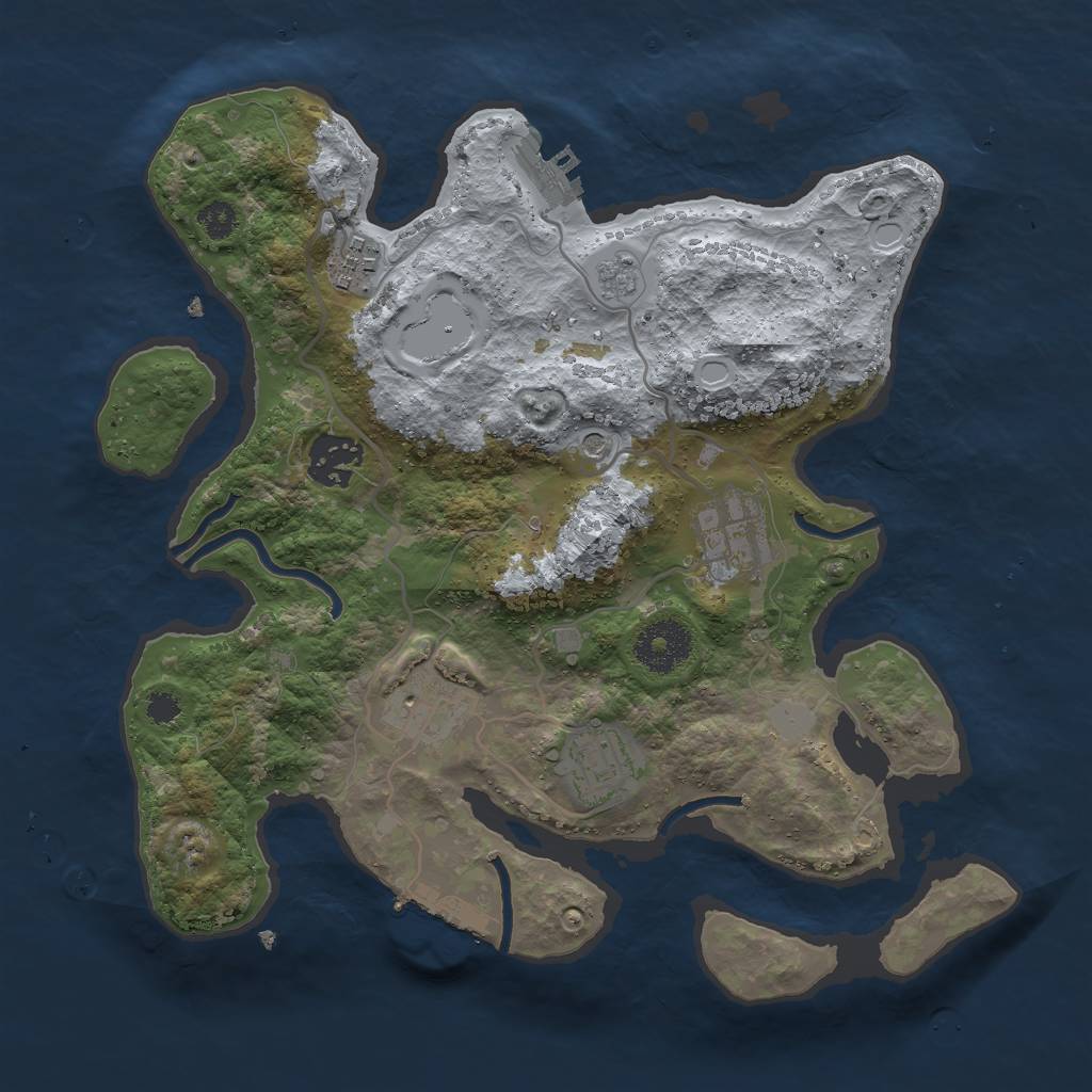 Rust Map: Procedural Map, Size: 3000, Seed: 468, 12 Monuments