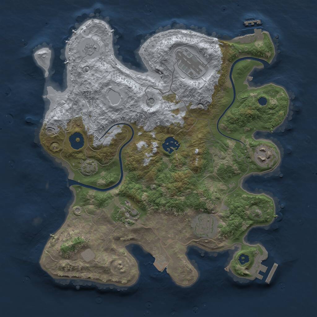 Rust Map: Procedural Map, Size: 3000, Seed: 1847391218, 11 Monuments