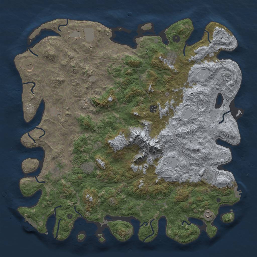 Rust Map: Procedural Map, Size: 5000, Seed: 211011201, 18 Monuments