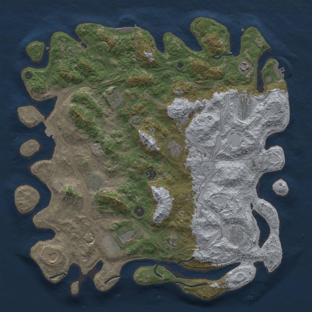 Rust Map: Procedural Map, Size: 4500, Seed: 1773116346, 19 Monuments