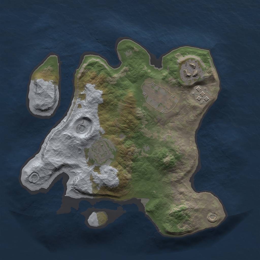 Rust Map: Barren, Size: 2300, Seed: 3748315, 7 Monuments
