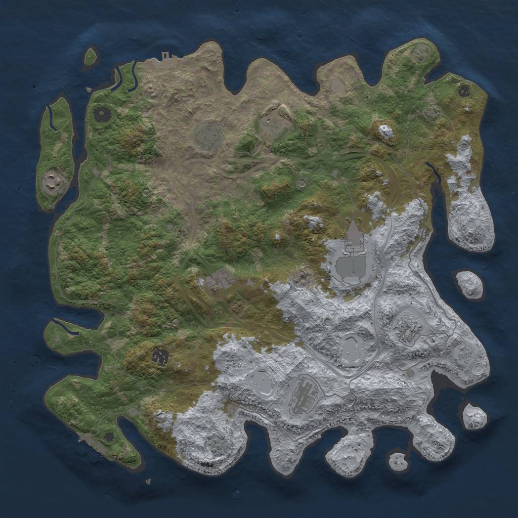 Rust Map: Procedural Map, Size: 4500, Seed: 918466323, 17 Monuments