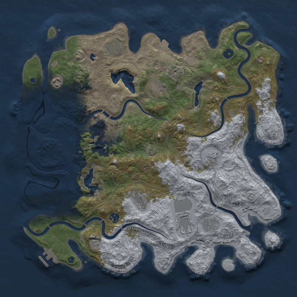 Rust Map: Procedural Map, Size: 4500, Seed: 918466323, 16 Monuments