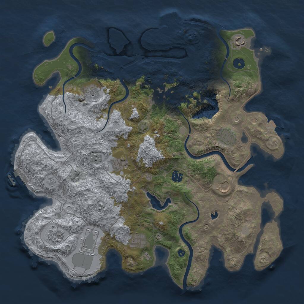 Rust Map: Procedural Map, Size: 4000, Seed: 1917937661, 17 Monuments